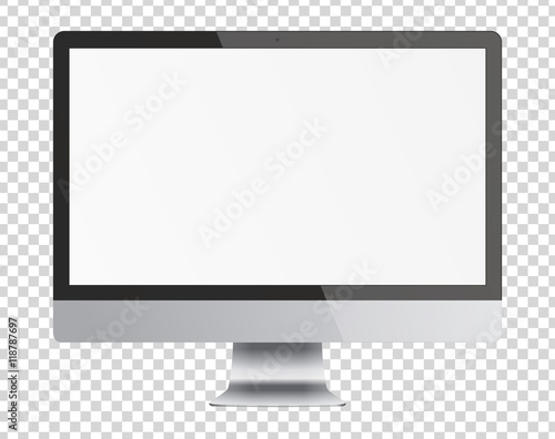 Modern computer monitor display with blank screen. photo