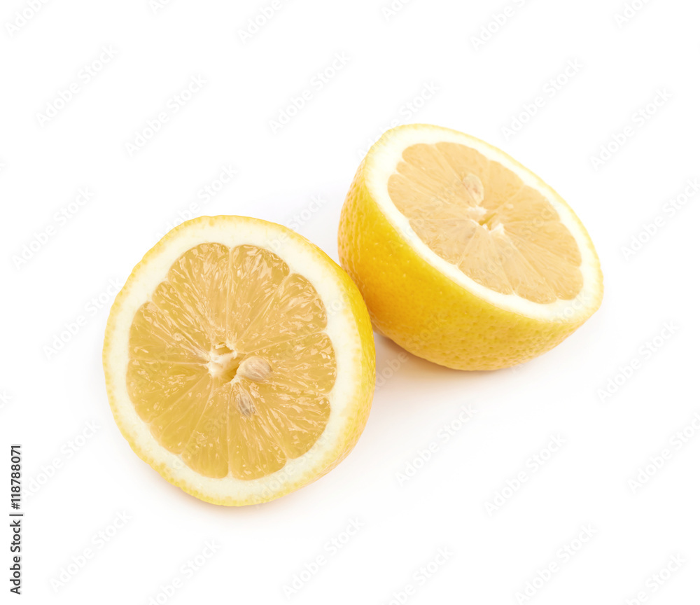 Sliced lemon fruit isolated