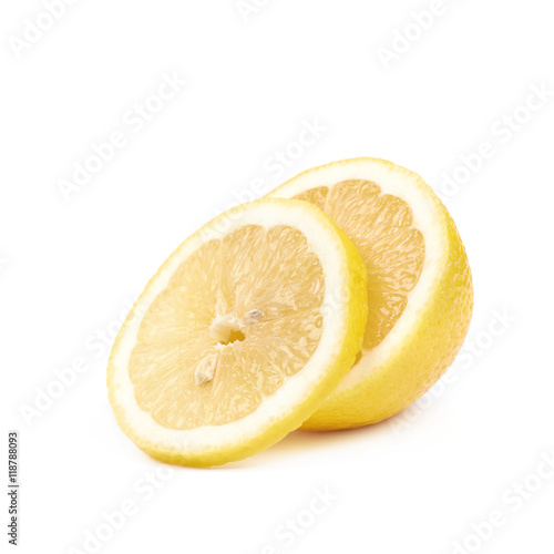 Sliced lemon fruit isolated