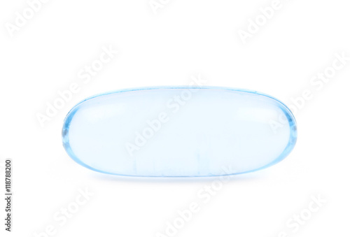 Single softgel pill isolated