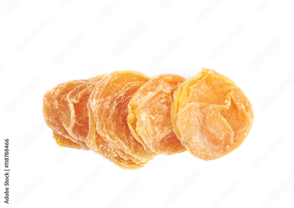 Pile of dried apricots isolated Pile of dried apricots isolated
