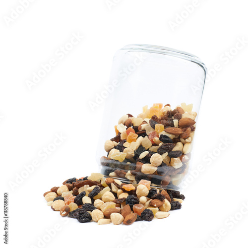 Jar of nuts and dried fruits