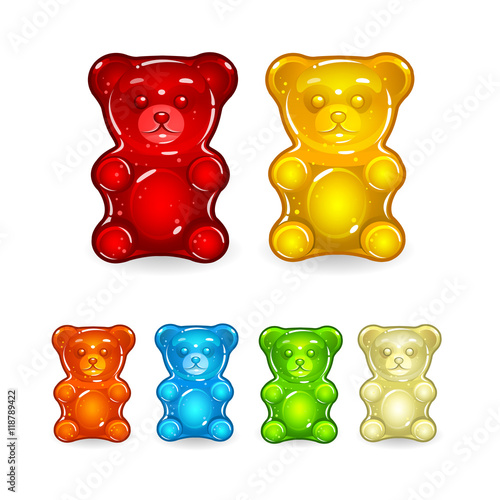 Illustration of jelly bears set