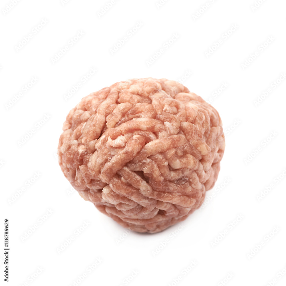 Ball of minced meat isolated Ball of minced meat isolated