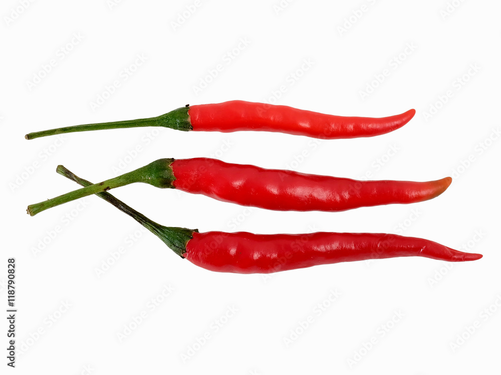 triple spicy by Thai red pepper for cooking with white isolate background triple spicy by Thai red pepper for cooking with white isolate background