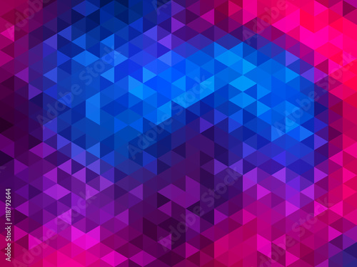 Abstract background - Colorful Geometrical shapes, Polygonal texture for webdesign - Blue, purple, pink colors