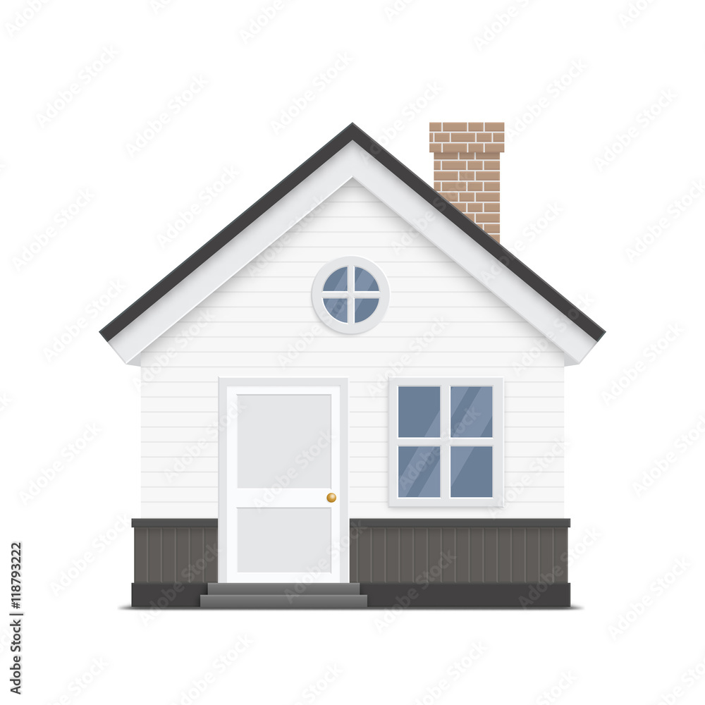 House vector illustration, Home concept graphics, door, two windows and chimney House vector illustration, Home concept graphics, door, two windows and chimney