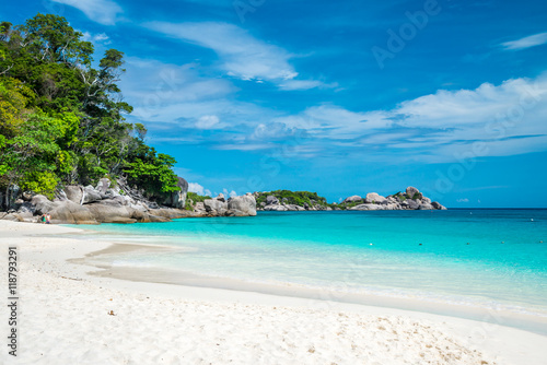 Beautiful tropical island white sand beach summer holiday - Travel summer vacation concept.  © pla2na