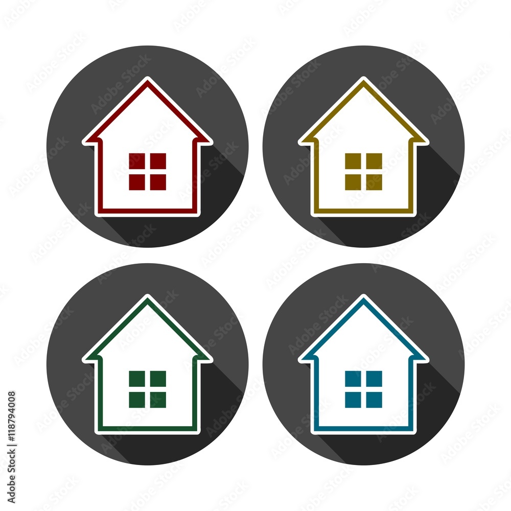 Colorful houses icon set Colorful houses icon set