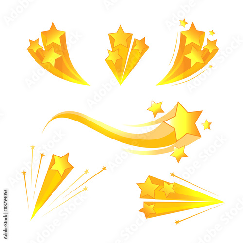 Cartoon stars burst vector elements