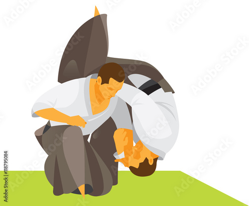 Aikido. Two fighters