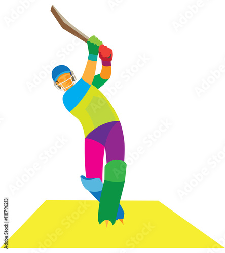 Young batsman pulls a ball to the boundary