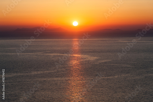 Sunset over the sea of the greece - Santorini