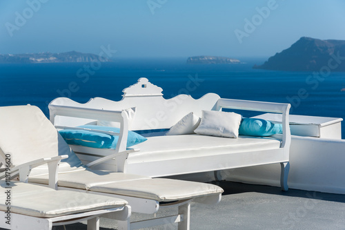 Beautiful terrace with view of the caldera - Santorini