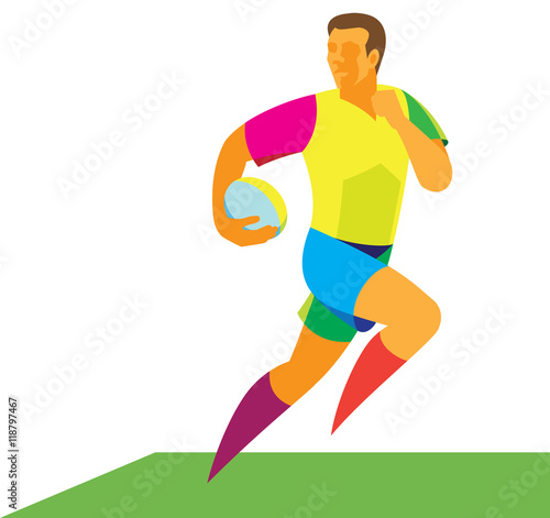 rugby player launches an attack