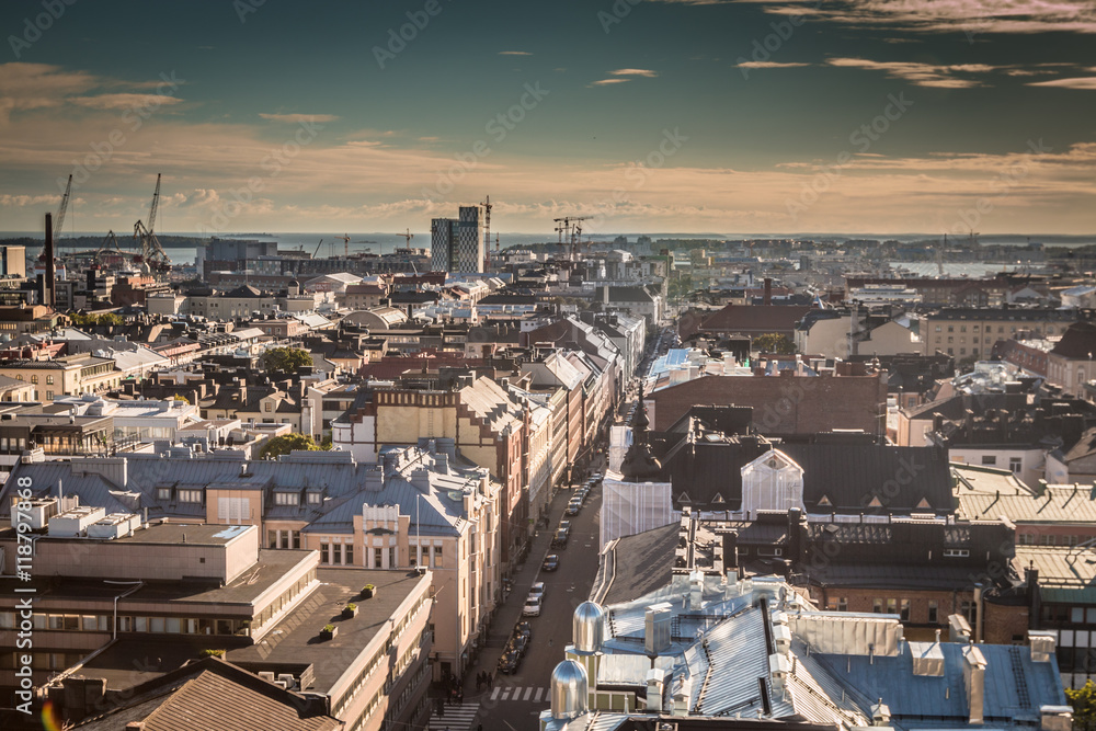 Naklejka premium Panoramic view of Helsinki Finland