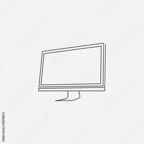 Computer monitor line icon