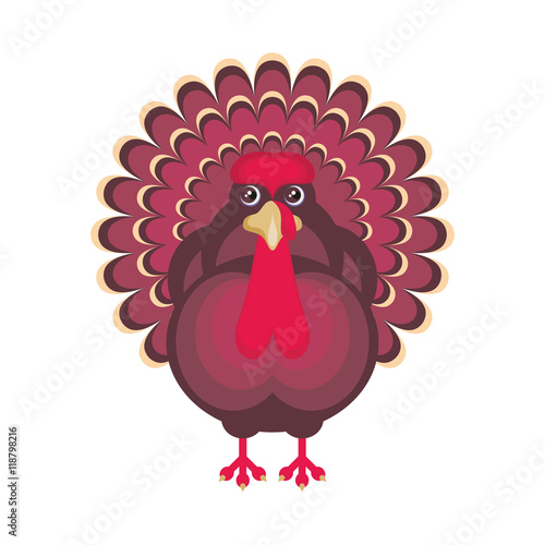 the image of a big beautiful Turkey in cartoon style
