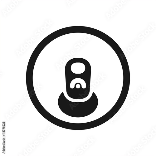 Top view of beer can opened sign simple icon on background
