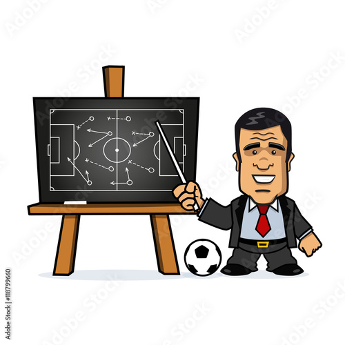 Football Manager pointing at Chalkboard