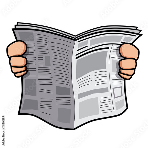 Hands holding Newspaper