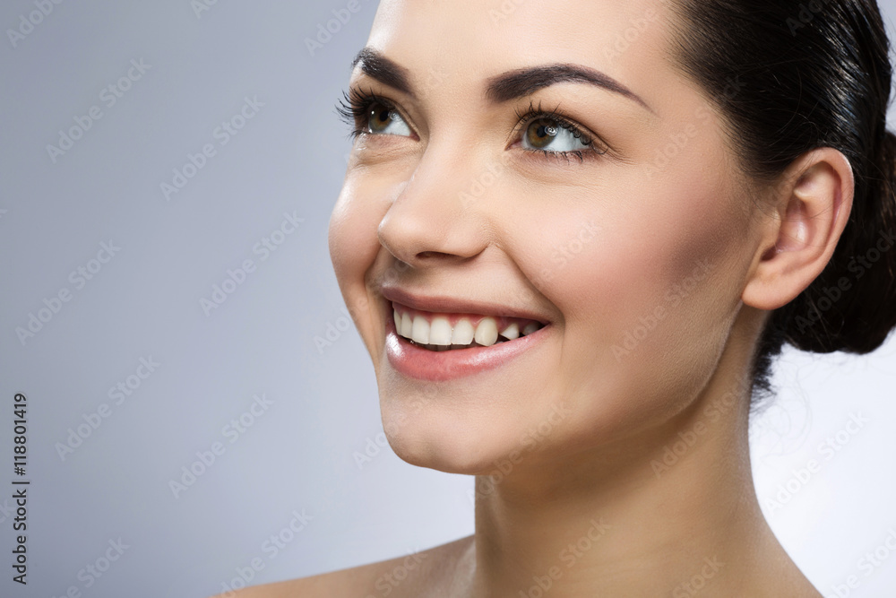 Attractive girl with nude make up Attractive girl with nude make up