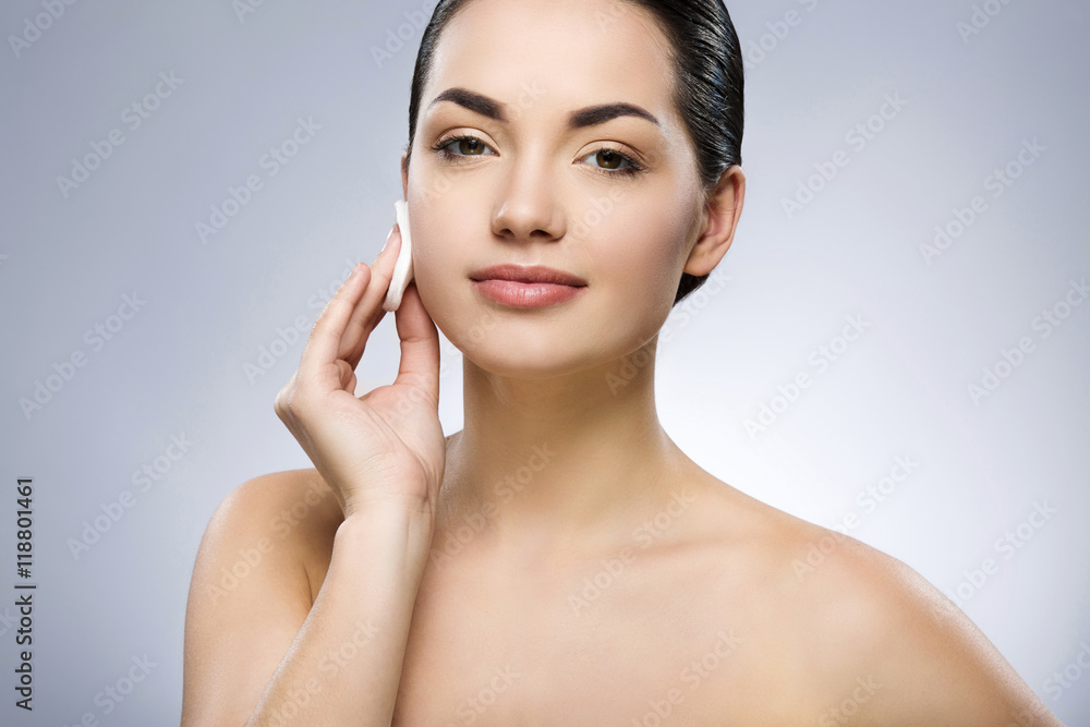 Attractive girl with nude make up Attractive girl with nude make up