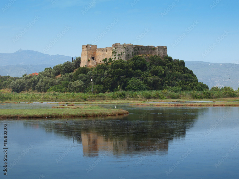 Castle of Grivas (Kastro Griva) in Lefkada, Greece.