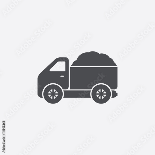 Truck with sand icon