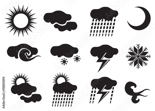 Vector Icon Set for Weather Forecast