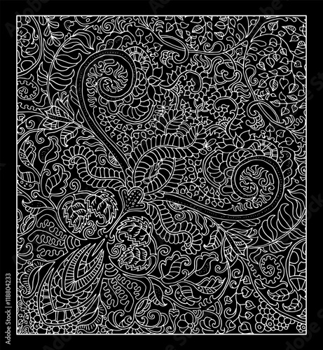 Decorative background with zen floral pattern 