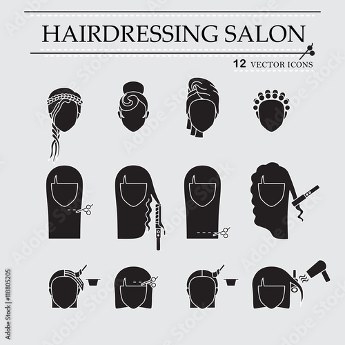 Hairdressing salon icons
