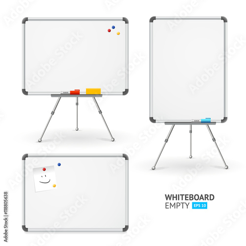 Whiteboard Set. Different View. Vector