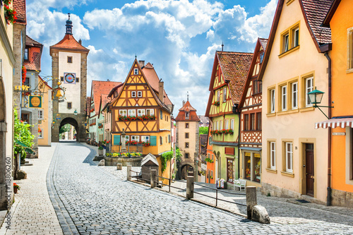 Średniowieczne miasto Rothenburg ob der Tauber, Bawaria, Niemcy