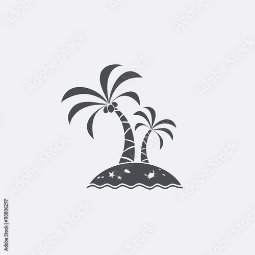 Tropical island icon