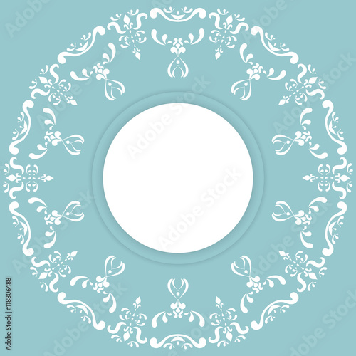 Mandala ornament. Round template. Decorative elements can be used for greeting card, wedding invitation.
