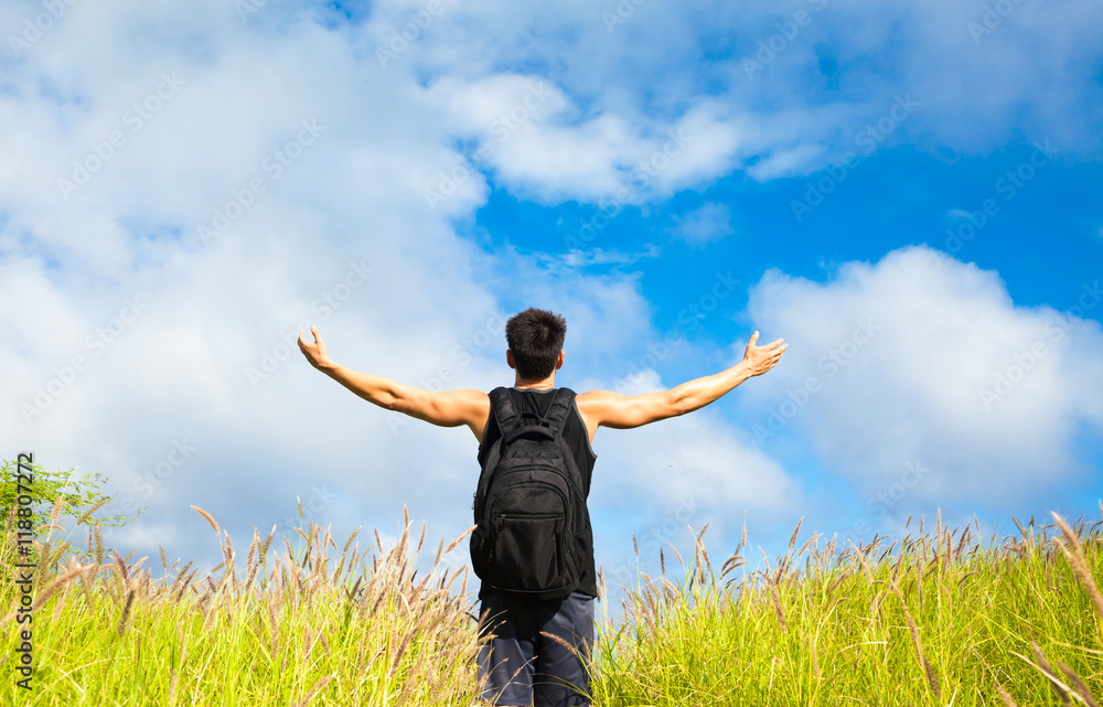Happy fit man enjoying the great outdoors. Happy fit man enjoying the great outdoors.