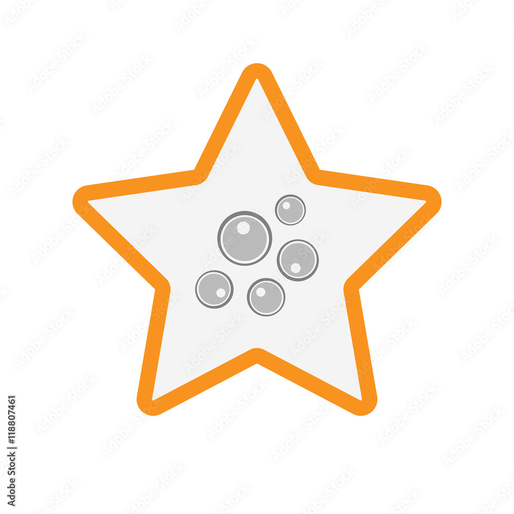 Isolated line art star icon with oocytes Isolated line art star icon with oocytes