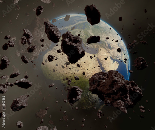 asteroids in front of earth