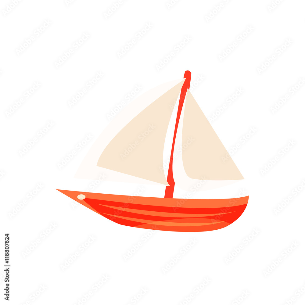 Sailing Toy Boat With White Sails