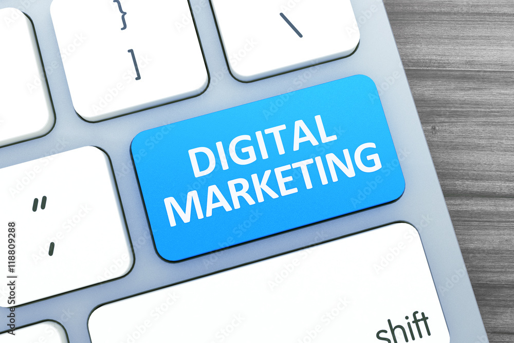 Digital Marketing Text on a Button on Modern Computer Keyboard. Digital Marketing Text on a Button on Modern Computer Keyboard.