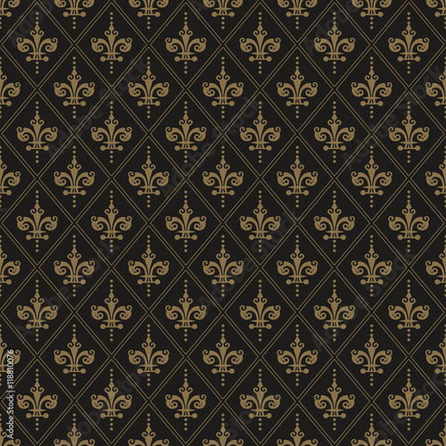 damask wallpaper, dark, antique art, vintage design, vector image