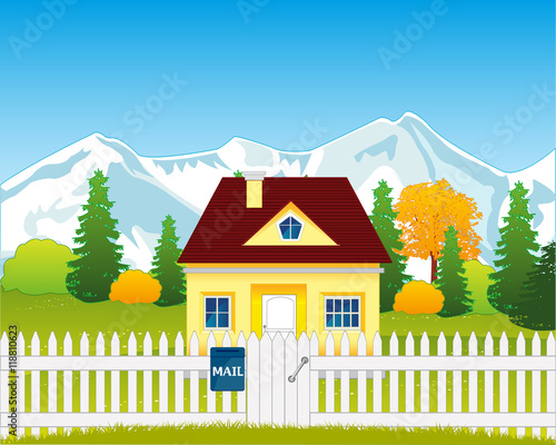 Small house on glade