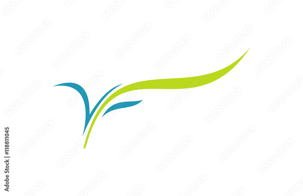 letter V leaf vector logo