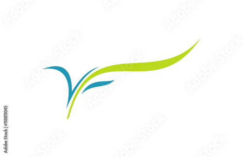 letter V leaf vector logo