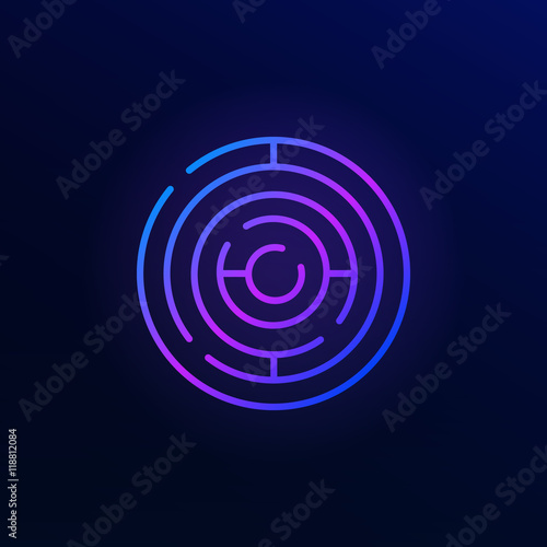 Round maze colorful icon