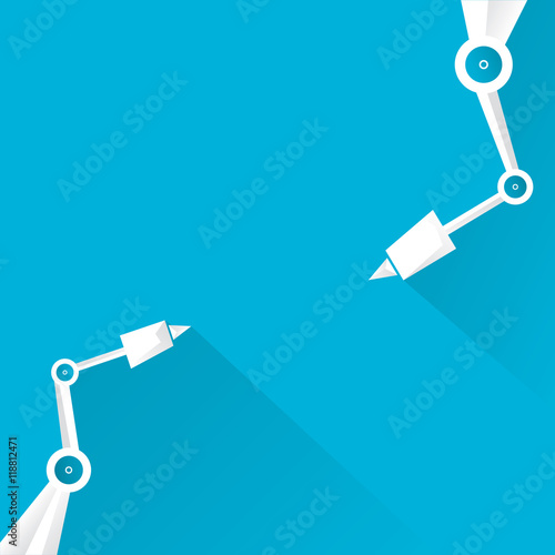 vector robotic arm symbol. robot hand.