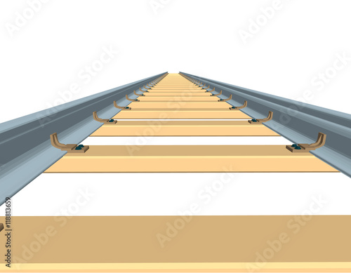 Railway track. 3d Vector il...
