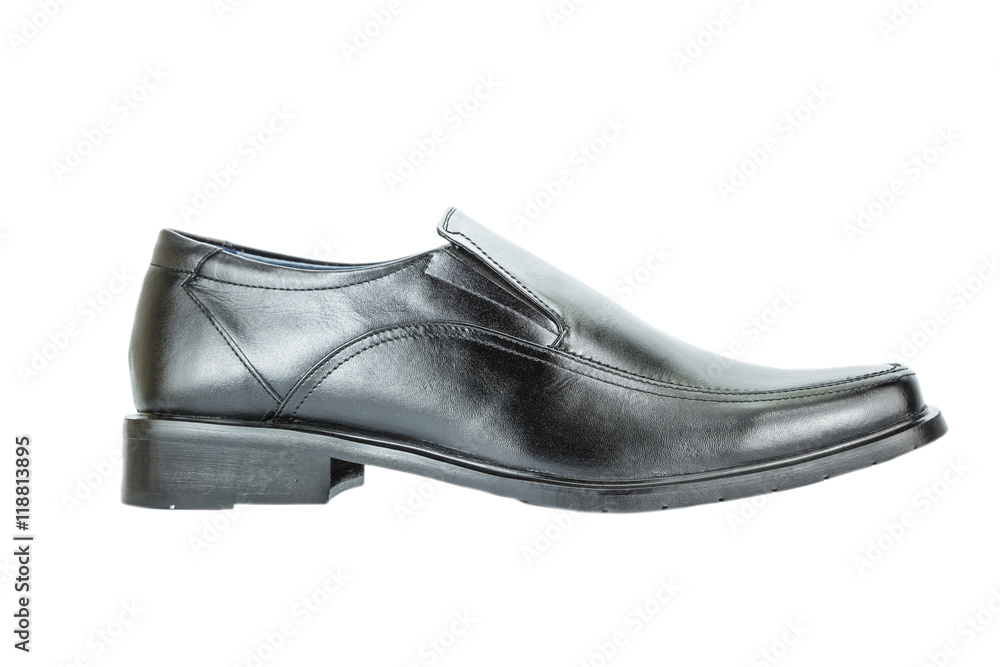 Black male leather shoe on the white background Black male leather shoe on the white background