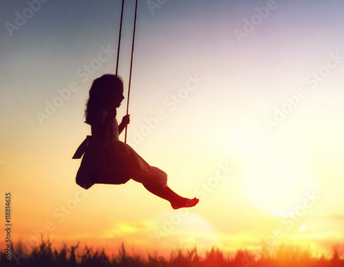 child girl on swing © Konstantin Yuganov